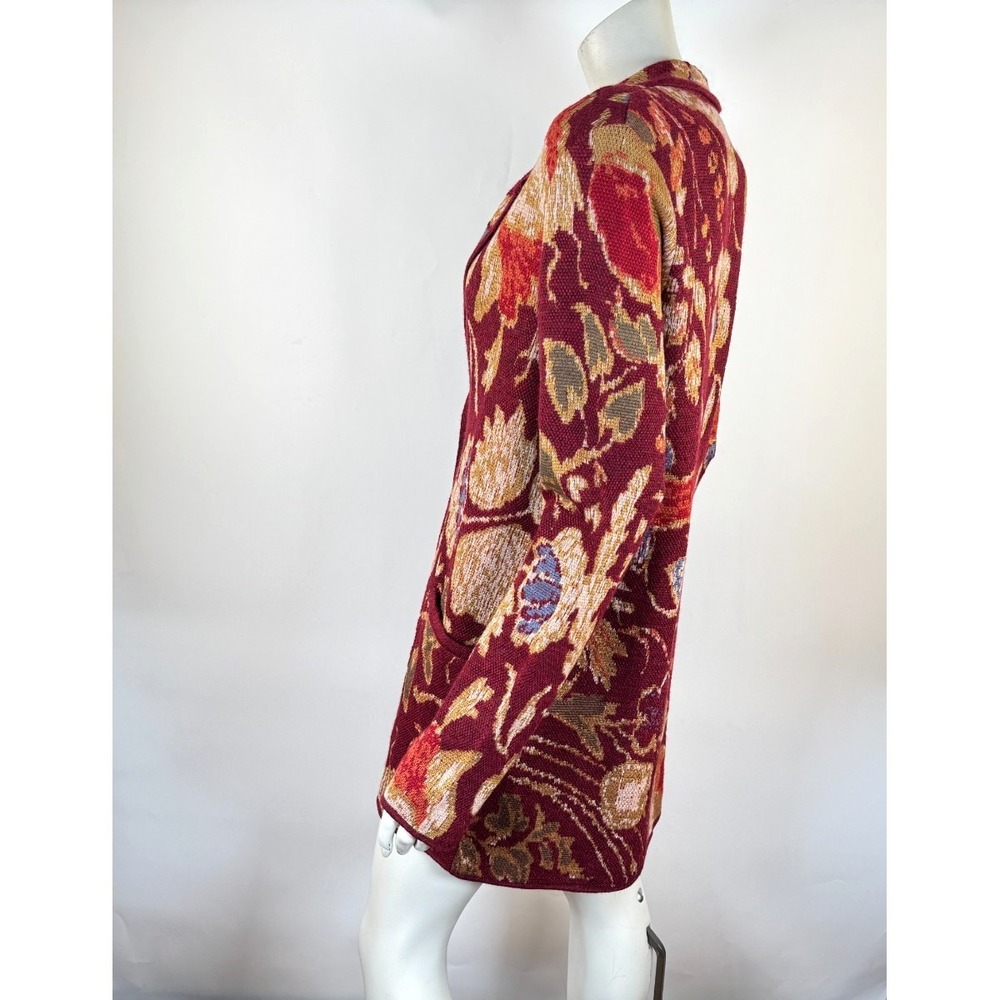 Peruvian Connection Baby Alpaca Wool Cardigan Women M EUC Long Sleeve Floral - Picture 5 of 12